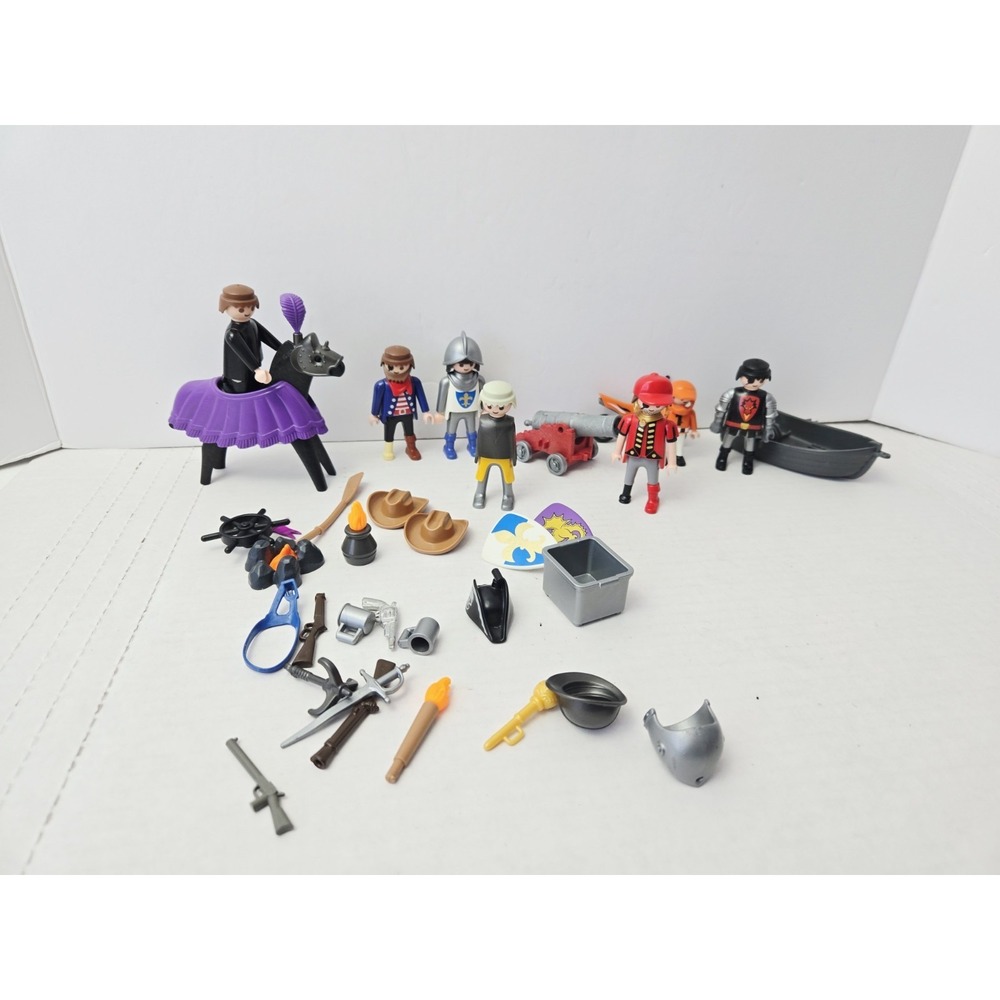 Playmobil toy lot miscellaneous‎ people pieces knight horse
